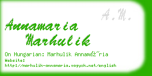 annamaria marhulik business card